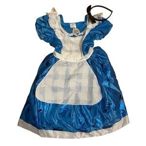 Disney Store Alice in Wonderland Dress NEW 7/8 Costume Blue Parks Land World